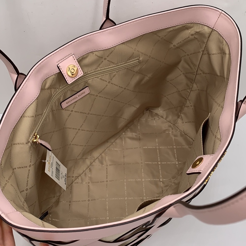 MICHAEL KORS SIENNA Large Tote Shoulder BAG In POWDER BLUSH Leather Canv… - Picture 11 of 16